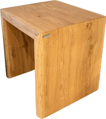 Zdjęcie produktu dla holz4home® Ławka z litego drewna XS I Ławka wykonana z dębu z krawędzią drzewa bez oparcia I Ławka z prawdziwego drewna do salonu łazienki przedpokoju kuchni I Ławka