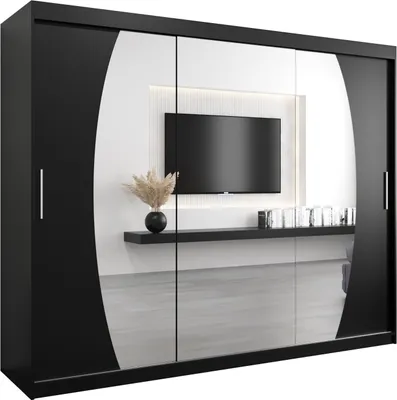 Produktbild von Kleiderschrank, Schiebetürenschrank Schlafzimmer, Schrank mit Spiegel ELYPSE 250 cm