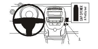 Produktbild von Brodit ProClip Fahrzeughalter 853717 - Winkelbefestigung - Toyota AYGO 06-14, Citroen C1 06-14, Peugeot 107 06-14