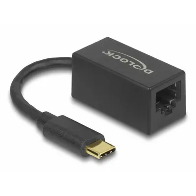 Produktbild von DELOCK USB Type-C Adapter zu Gigabit LAN kompakt schwarz