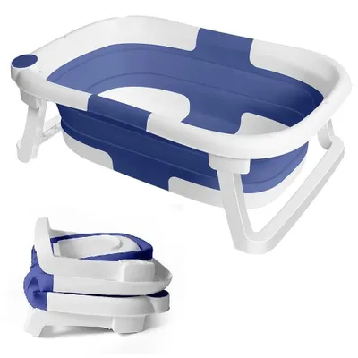 Produktbild von Babybadewanne - Faltbare Babywanne - Platzsparend - PP-Kunststoff - Für Neugeborene & Babys - Blau