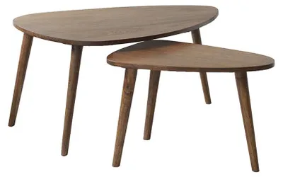 Produktbild von Couchtisch Set Mindi Walnuss Finish modern