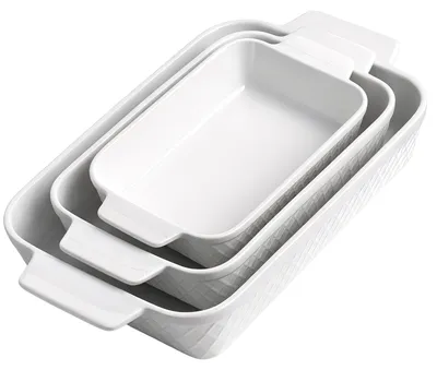 Ovenschaal Set 3-teilig, Keramik, stapelbar, 850/1650/2900 ml