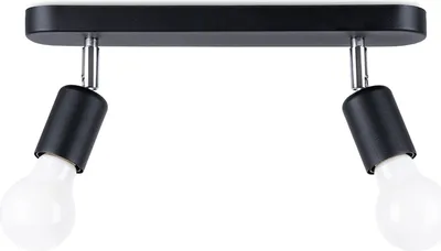 Obrázok produktu pre Stropné svietidlo FORNES 2 čierne 2xE27 15W oceľ 13.5x6x33cm Sollux Lighting