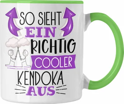 Produktbild von Trendation - So Sieht Ein Richtig Cooler Kendoka Aus Geschenk Tasse Lustiger Spruch Geschenkidee (Grün)