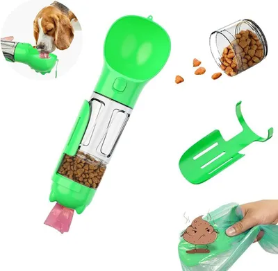 Immagine prodotto di Bottiglia portatile multiuso per animali domestici HQS, 300 ml, verde