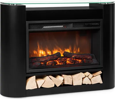 Image de Klarstein Cheminée Electrique d'Intérieur, Chauffage Electrique de 1800W, Fausse Cheminée Decorative avec Effet Flamme en LED, Télécommande Inclus, Programmable, Minuterie, Thermostat Réglable