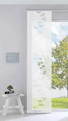 Produktbild von Moderner Flächenvorhang Raumtrenner Schiebegardine »Bubble« HxB 245x60 cm Weiß aus hochwertigem Ausbrenner-Stoff mit Paneelwagen Beschwerungsstange, 85613
