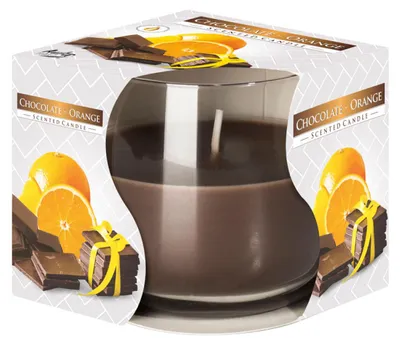 Obrázek produktu pro Svíčka v skle ČOKOLÁDA-POMERANČ vonná 100g
