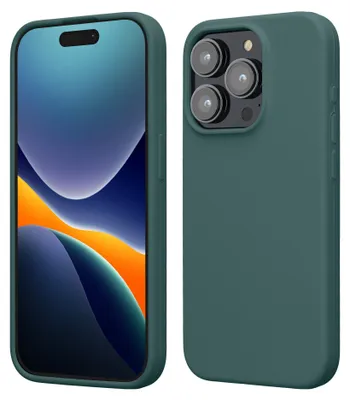 Produktbild von kwmobile Handyhülle für iPhone 15 Pro Hülle, für iPhone 15 Pro Case - Hülle Silikon - kabelloses Laden - Blaugrün