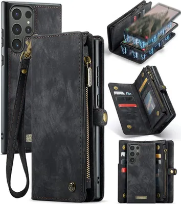 Produktbild von Samsung Galaxy S24 Ultra Hülle - CaseMe 008 2-in-1 Klapphülle & Back Cover mit Brieftasche - Schwarz