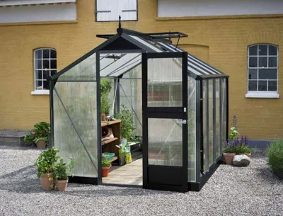 Produktbild von Gewächshaus JULIANA Compact 5,0 m² 10 mm Stegdoppelplatten 224 x 224 cm anthrazit/schwarz
