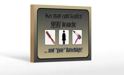 Produktbild von Holzschild Spruch 18x12cm was zum Grillen nicht braucht