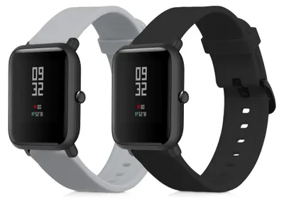 Produktbild von kwmobile 2x Uhrenarmband für Huami Amazfit Bip S / Bip S Lite Armband - Fitnesstracker Band Set aus TPU Silikon - Ersatzarmband Smartwatch - Schwarz