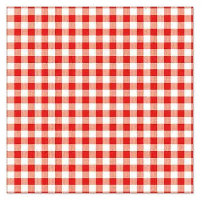 Produktbild von 360 Servietten, 3-lagig 1/4-Falz 33 cm x 33 cm rot Vichy Karo