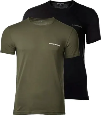 Immagine prodotto di T-shirt uomo EMPORIO ARMANI confezione 2 pezzi maglia mezza manica girocollo puro cotone articolo EM000391 AF10800, L, Cotone 100%
