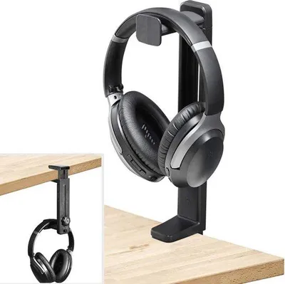 Productafbeelding van Gaming-hoofdtelefoonstandaard & -houder 2-in-1, verstelbare gaming-houder met kabelclip