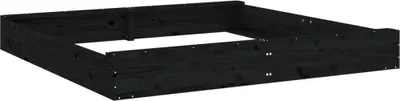 Produktbild von vidaXL Sandkasten mit Sitzen Schwarz Quadratisch Massivholz Kiefer