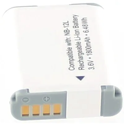 Produktbild von Akku für Canon NB-12L Li-Ion 3,6 Volt 1800 mAh schwarz.