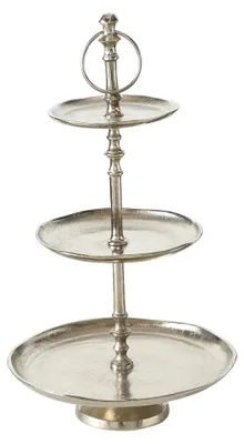 Obrázok produktu pre Boltze Etagere Flaire Dekoration Aluminium 26 x 26 x 48 cm Deko Silber 7065500