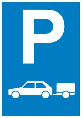 Produktbild von PKW mit Anhänger Parkplatz Schild Gespannparkplatz A3 Rückseite selbstklebend