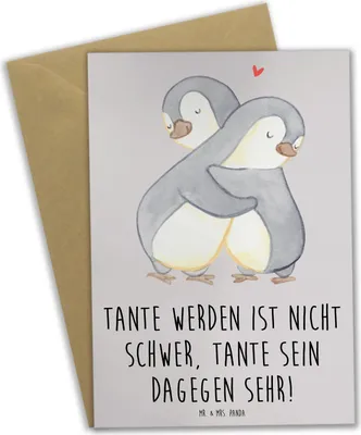 Produktbild von Mr. & Mrs. Panda Grußkarte Tolle Tante - Grau Pastell - Geschenk, Neffe, weihnachtskarten, einladungskarten, herzerwärmende Sprüche, Nichte, Familienmitglieder, Jubiläen