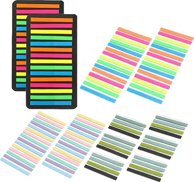 Produktbild von 2400 Stück Sticky Notes, 8 Sets transparente Haftnotizen in klein, aesthetic Pastell Klebezettel für Books, annotating und Index Tabs,Büro,Schule(Bunt)