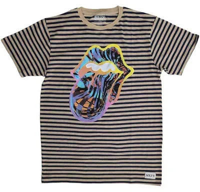 Zdjęcie produktu dla The Rolling Stones Cyberdelic (Striped) Black & Natural L Koszulka