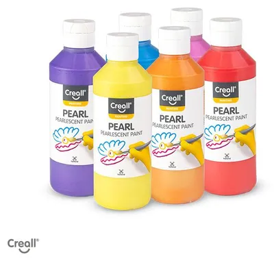 Produktbild von Creall Perlmuttfarben Set - 6 Farben Kinderfarbe 250ml pro Flasche