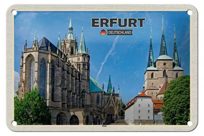 Produktbild von Blechschild Städte Erfurt Deutschland Dom Altstadt 18x12cm Schild