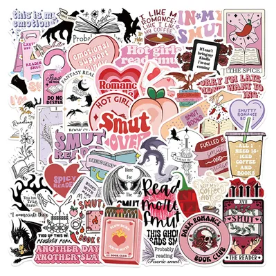 Produktbild von Bookish Smutty Stickers, 52 Stück lustige Smutty-Buchaufkleber für Kindle, Bookish Stickers, ästhetische Leseaufkleber, wasserdichte Booktok-Ästhetikaufkleber für Laptop, Computer, Skateboard, Telefon, Scrapbook, Wasserflasche