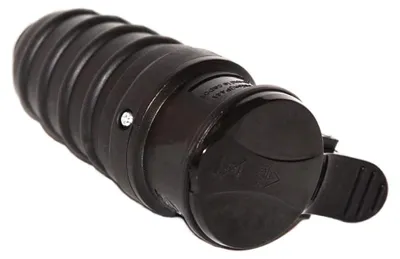 Produktbild von Gummi-Steckdose 16A 230V Klappdeckel Schutzerdung