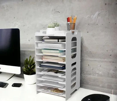 Obrázek produktu pro Pořadač A4 s 10 přihrádkami, PVC, kancelářský organizér, na stůl