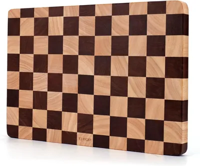 Zdjęcie produktu dla Deska do krojenia 38 x 25.5 cm, drewno kauczukowe, do kuchni