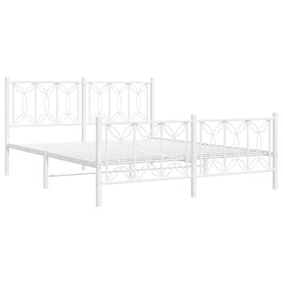 Imagen del producto de Estructura cama sin colchón con estribo metal blanco 150x200 cm