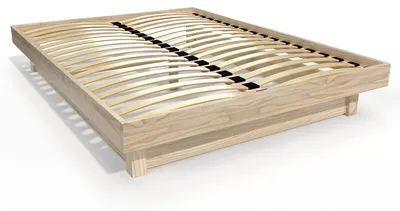 Produktbild von Plattformbett 160x200 aus Massivholz - Naturlack