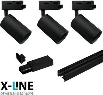 Obrázok produktu pre Lištové svietidlo X-LINE STR-3XGU10-B (1m+3xGU10 čierne)