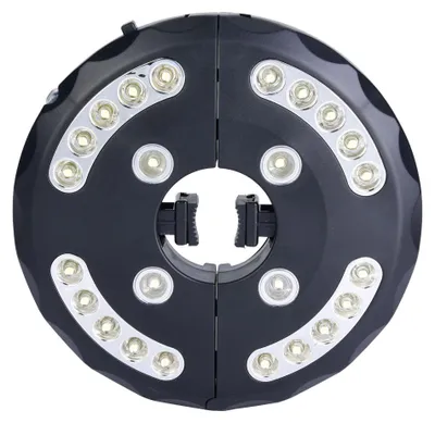 Produktbild von Terrassen-Sonnenschirmleuchte mit 24 LEDs, passend für Sonnenschirme, Campingzelte und mehr, Schwarz