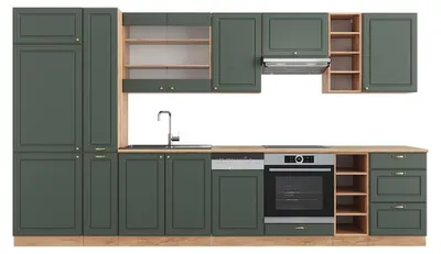 Immagine prodotto di Cucina componibile Vicco Fame-Line Quercia verde-oro Country/oro Power 355 cm , PL Rovere, Model 49318