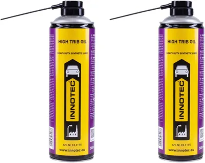 Produktbild von 2 Stück INNOTEC High-Trib Oil 500 ml Schmieröl – Heavy-Duty Synthetic Lube, PTFE-haltig, reduziert Reibung und Verschleiß, wasserabweisend, für Metall