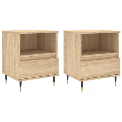 Produktbild von Nachttische 2 Stk. Sonoma-Eiche 40x35x50 cm Holzwerkstoff