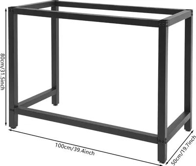 Obrázok produktu pre Pracovný stôl – oceľová konštrukcia – robustné vyhotovenie – podstavec pre pracovný stôl – 100x50x80 cm – vhodné do skladu, dielne, garáže