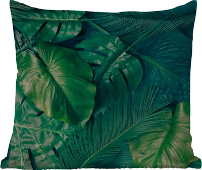 Produktbild von MuchoWow® Outdoor Kissen - Blätter - Tropisch - Muster - Jungen - Mädchen - Kinder - Kinder - 50x50 cm - Wetterfest - Lounge Kissen - Komfortabel - Kissen mit Bild