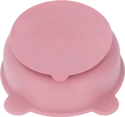Produktbild von Babyschale aus lebensmittelechtem Silikon, Cartoon-Bärenform, Kleinkindschalen mit Saugnapf, für Babys, Kinder, Kleinkinder, Rosa