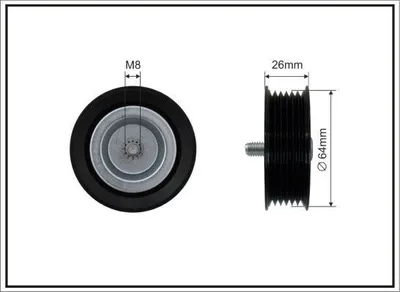 Produktbild von CAFFARO 443-22 Umlenkrolle Keilrippenriemen 64mm passend für MERCEDES-BENZ E-Klasse Limousine (W212) E-Klasse T-modell (S212) SPRINTER 3,5-t Kasten
