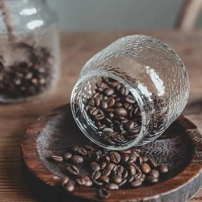 Imagen del producto de Tomivo® Recipiente hermético de 1500 ml (5 oz) – Fabricado en vidrio de borosilicato con tapa de bambú hermética y anillo de silicona, libre de BPA, con diseño texturizado, ideal para almacenar café, harina, azúcar