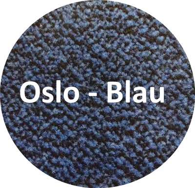Produktbild von Mertex Schmutzfangmatte rund Ø 100 cm Oslo blau mit schwarzer Kettelkante Türmatte Sauberlauf Schmutzmatte Fußabstreifer