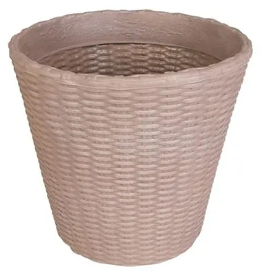 Image de Pot de fleurs rond 37,5cm aspect tressé Pot de fleurs Cache-pot