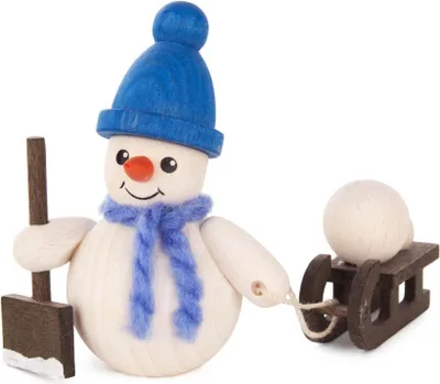 Produktbild von Bastelsatz Schneemann mit Schlitten Zylinder Höhe 6cm NEU