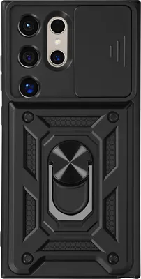 Produktbild von Mayaxess, Schutzhülle für Samsung Galaxy S24 Ultra Ring Halter Kameraabdeckung, Schwarz